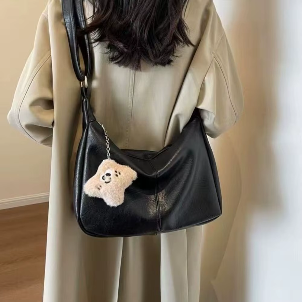 Sac à bandoulière ample en cuir PU pour femmes, sac sous les bras de grande capacité, fourre-tout rétro Hobo pour dames