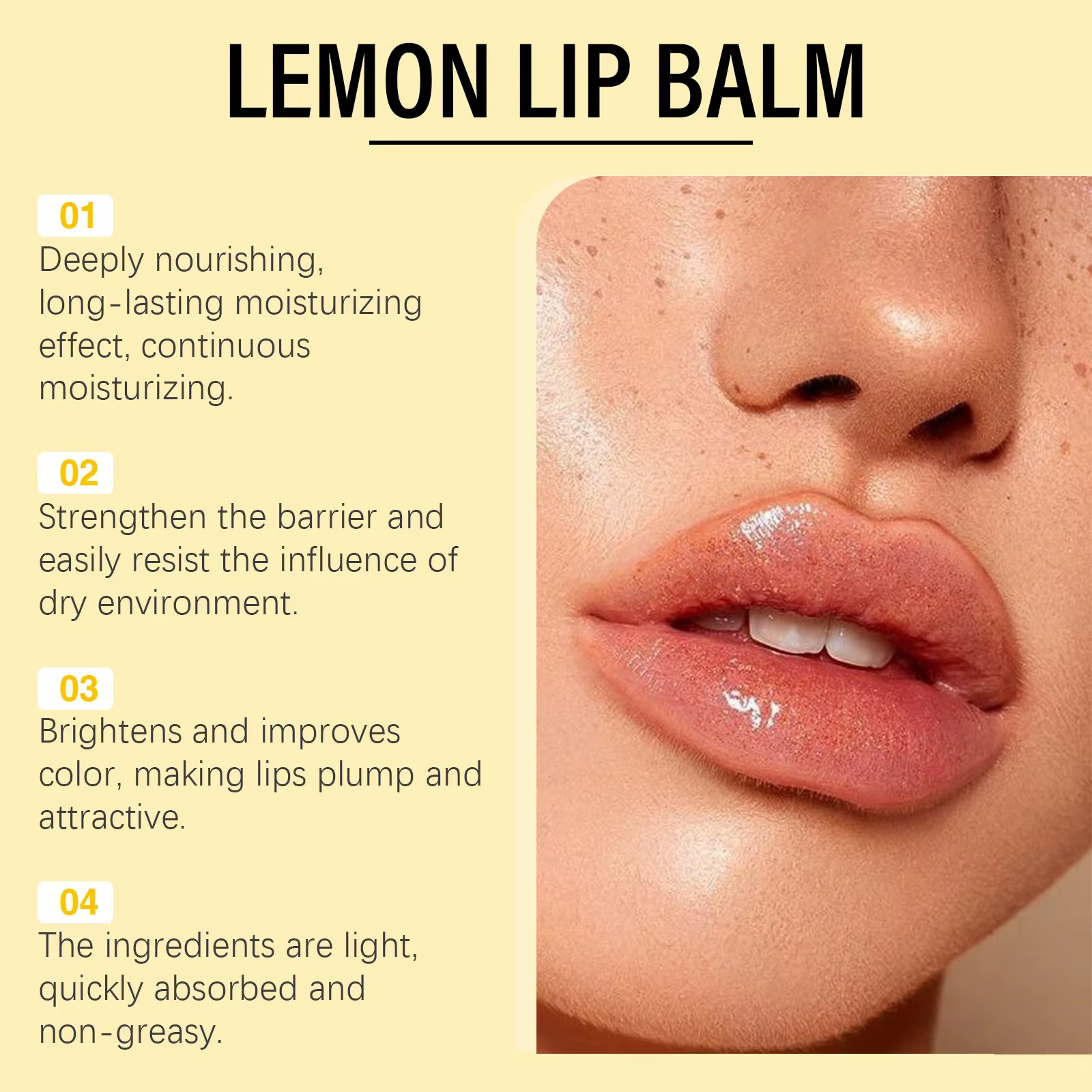 Baume à lèvres citron gingembre curcuma mélanine foncée enlever masque brillant huile exfoliant propre améliorer la