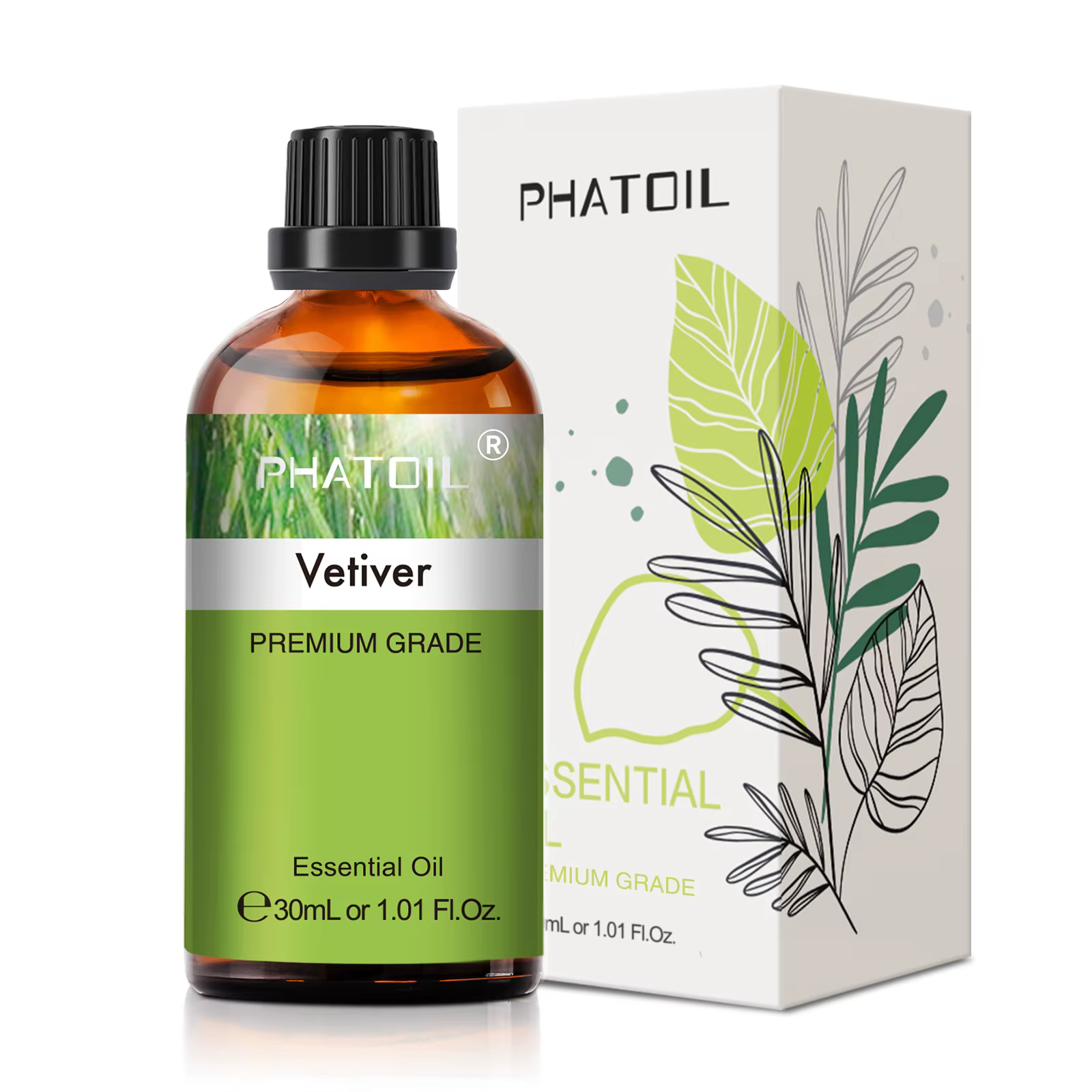 PHATOIL 1 pièces huile essentielle vétériver pour la fabrication de bougies d'aromathérapie 5ml/10ml/30ml/100ml huiles essentielles d'arôme végétal naturel