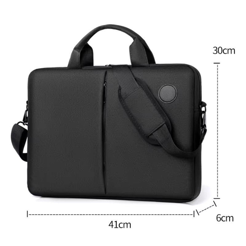 Sac noir pour hommes – Sac à main d'affaires portable à bandoulière, plusieurs compartiments, pour le travail ou les voyages, sac d'affaires élégant