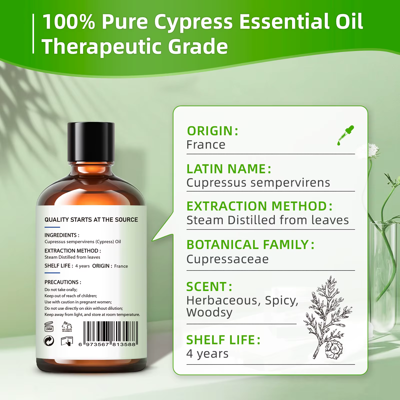 HIQILI 100ML huiles essentielles de cyprès