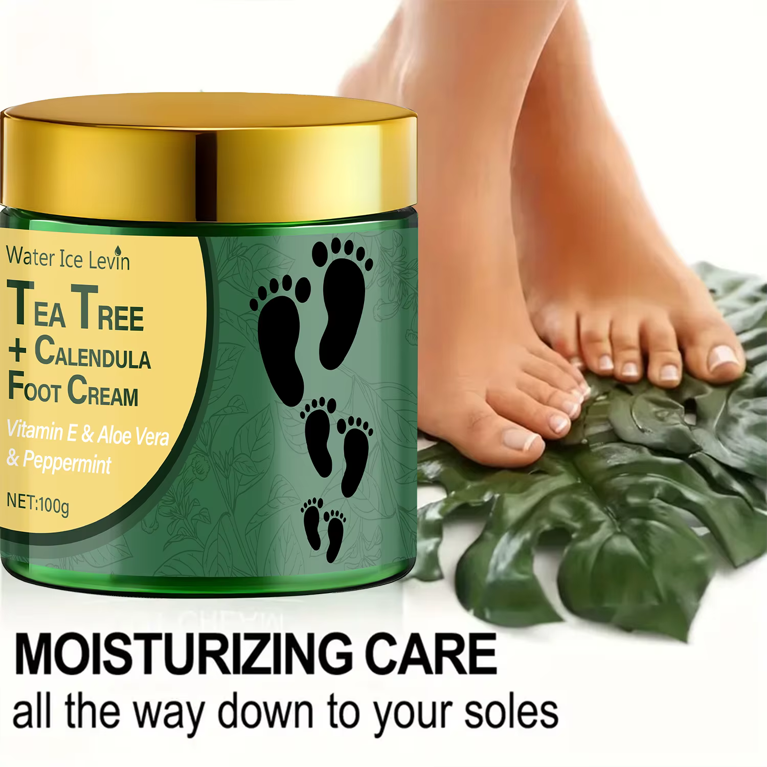 Crème pour les pieds Tea Tree & Calendula avec vitamine E & Aloe Vera