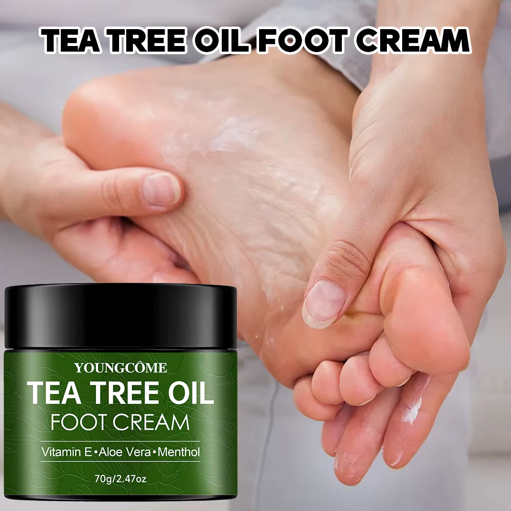 Crème pour les pieds à l'arbre à thé pour les soins des talons secs