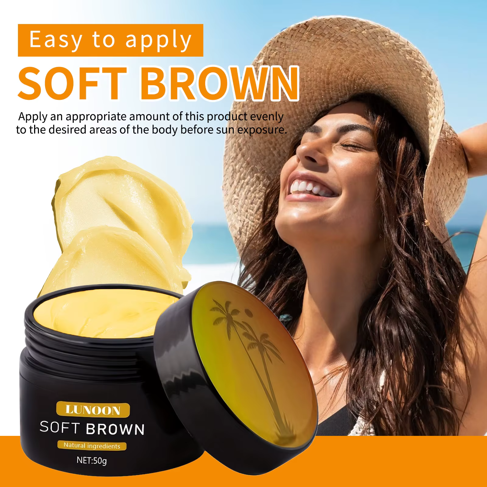 Crème rehausseur de bronzage rapide pour la plage d'été – Lotion et huile bronzante à action