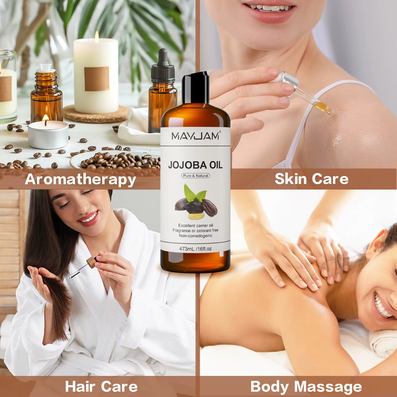 Huile d'Argan Marocaine Pure et Naturelle MAYJAM pour Massage du Visage