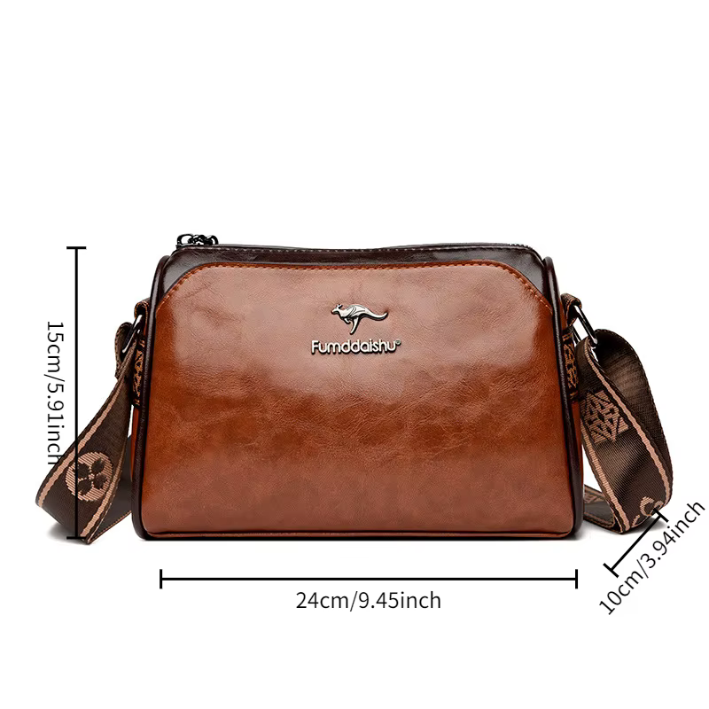 Sac à bandoulière pour femmes, sac rétro double face, sac à bandoulière de grande capacité, couleur unie, sac à bandoulière