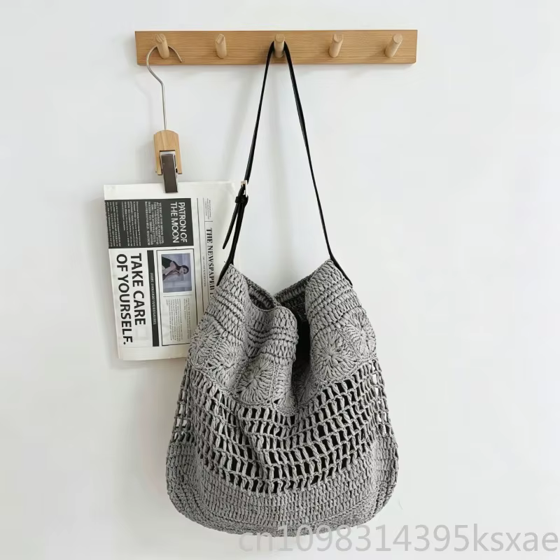 Sac à bandoulière pour femme grande capacité, tissé à la main, durable, design color block, pour voyage, travail, quotidien, vintage, élégant, décontracté