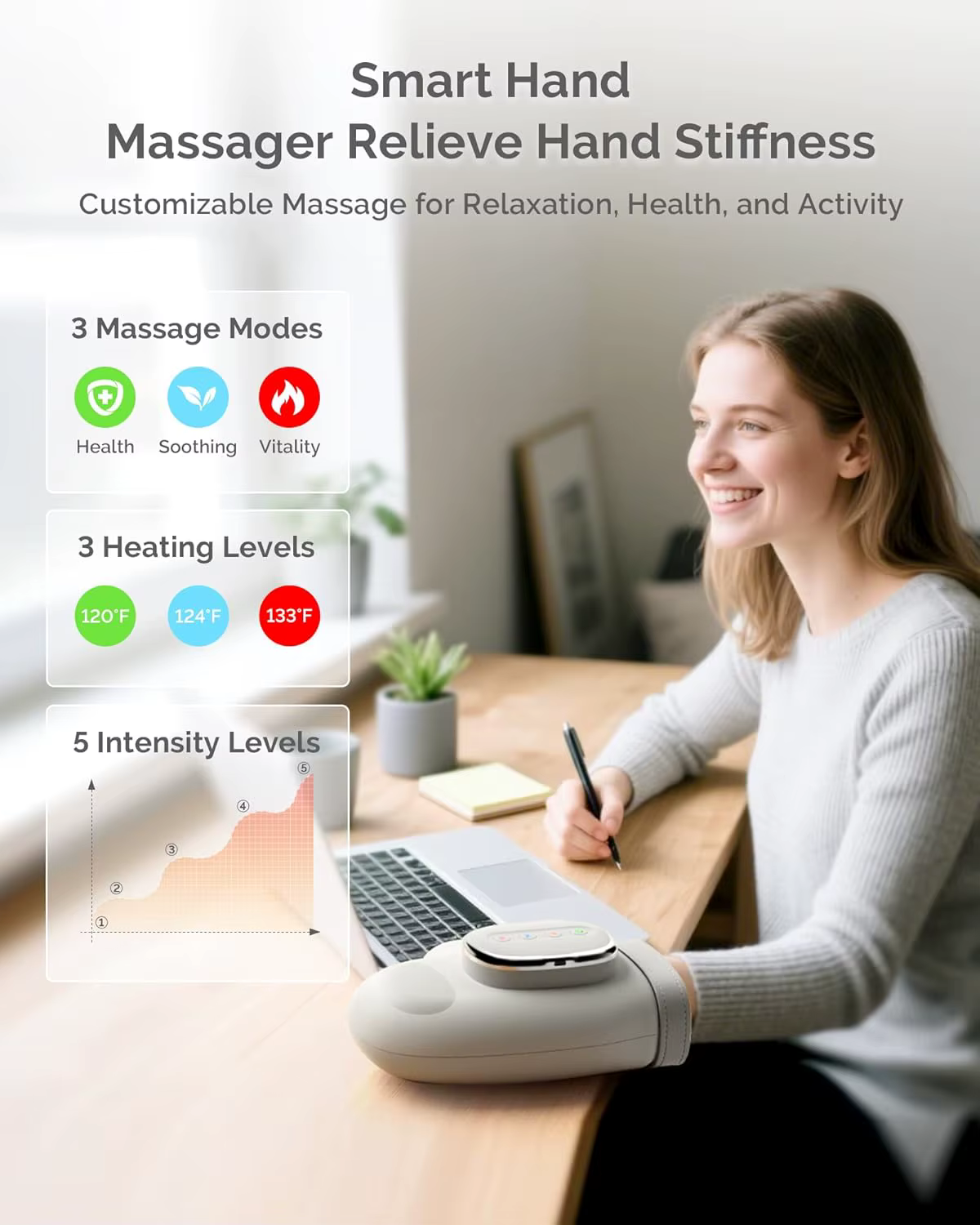 Masseur de mains avec compression par airbag