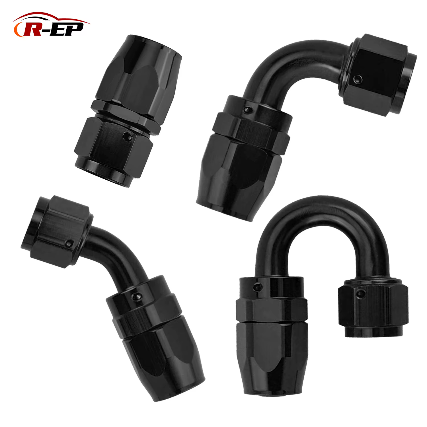 AN4 AN6 AN8 AN10 Kit de refroidisseur d'huile de voiture en aluminium universel pour 0 ° 45 ° 90 ° 180 ° Adaptateur de raccord de tuyau pivotant pour tuyau de gaz de carburant d'huile tressé