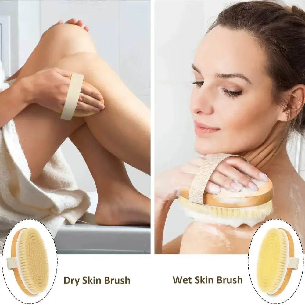 Brosse exfoliante en bois pour le corps