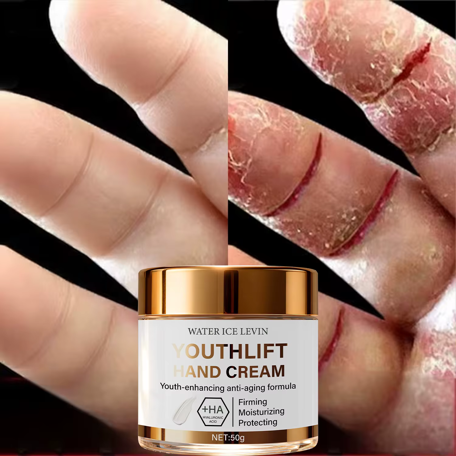 Crème pour les mains anti-âge YouthLift avec HA et rétinol pour raffermir