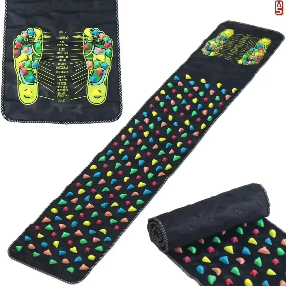 Coussin de massage des pieds haut de gamme avec plaque de pression des doigts et route de pierre douce d'imitation