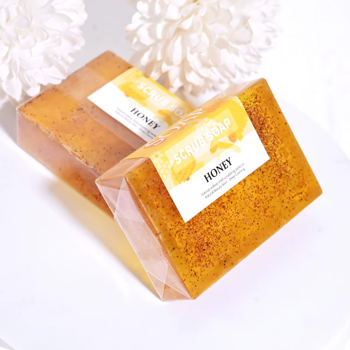 M + 100G savon de gommage aux particules de noix au miel naturel nettoie en douceur les Pores lavage du visage