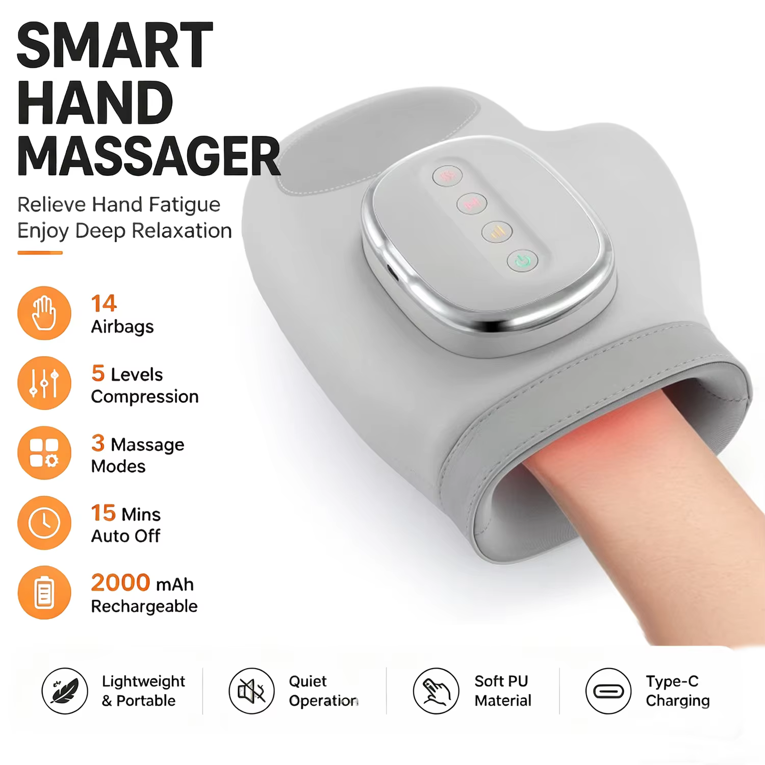 Masseur de mains avec compression par airbag