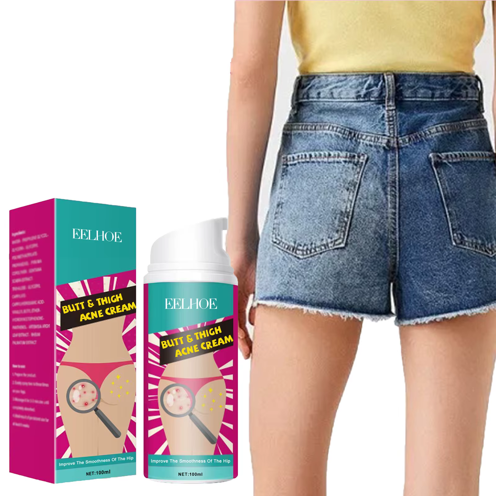 Crème d'acné pour les fesses et les cuisses