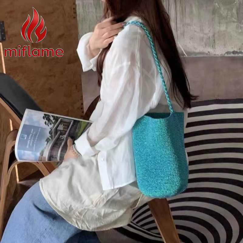 Sac à bandoulière tissé pour femme et fille, avec silhouette structurée, sac à main vintage pour les trajets quotidiens et les voyages