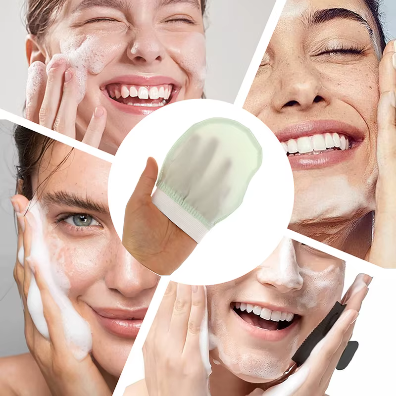 Soie exfoliante visage lavage beauté serviette doux exfoliant peau bain gommage
