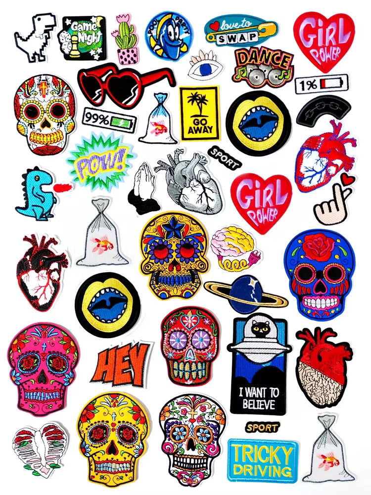 HAND HEART POW bricolage patchs broderie Applique repassage vêtements fournitures de couture Badges décoratifs oeil HEY