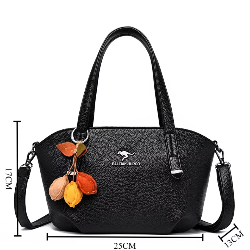 Sacs à main de luxe pour femmes, nouveau sac fourre-tout en cuir souple de grande capacité, élégant sac à bandoulière avec pendentif floral