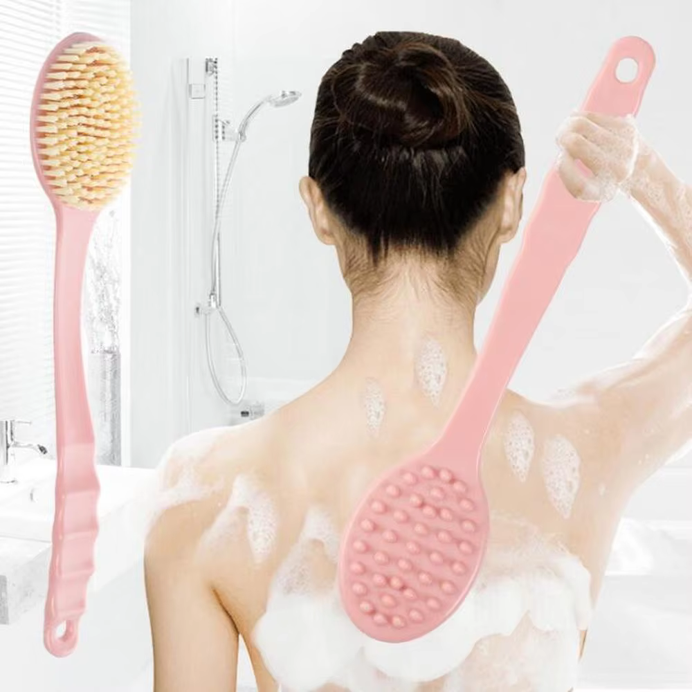 Brosse de bain à long manche pour épurateur de corps doux