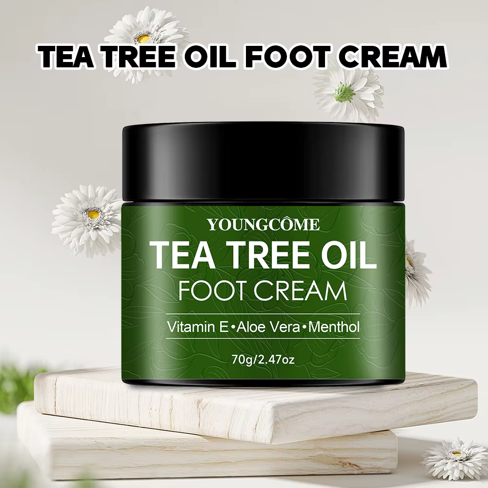Crème pour les pieds à l'arbre à thé pour les soins des talons secs