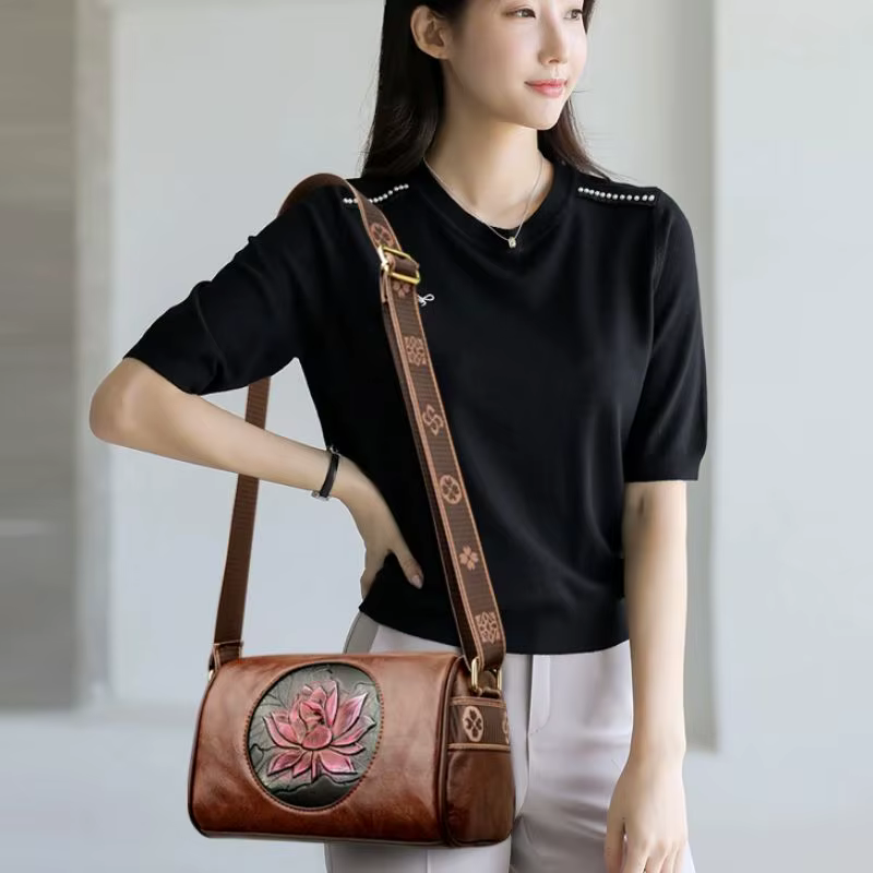 Sac à bandoulière décontracté pour femme, sac à main en cuir souple, sacs à bandoulière croisés pour femme, nouveau sac messager fourre-tout imprimé tendance pour femme