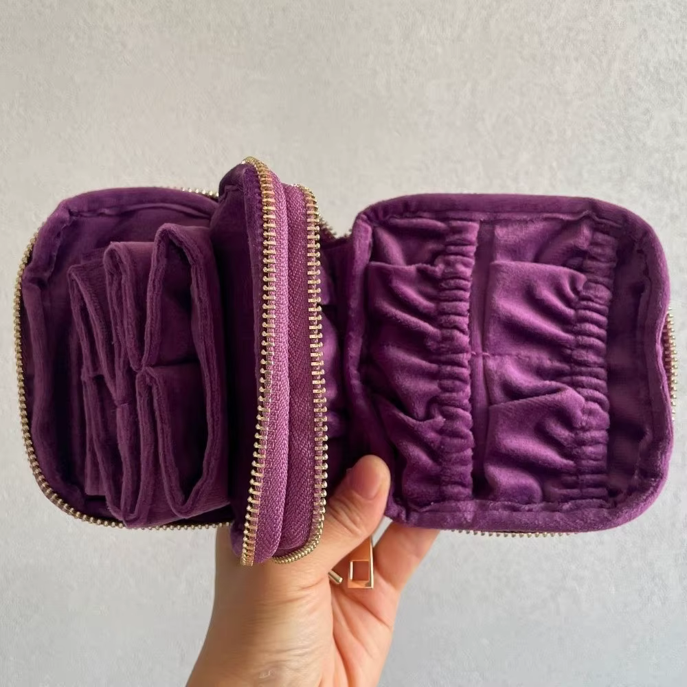 Sac de rangement pour bijoux, nouveau sac de rangement haut de gamme exquis de grande capacité, nouveau sac à main à fermeture éclair portable multifonctionnel pour voyage