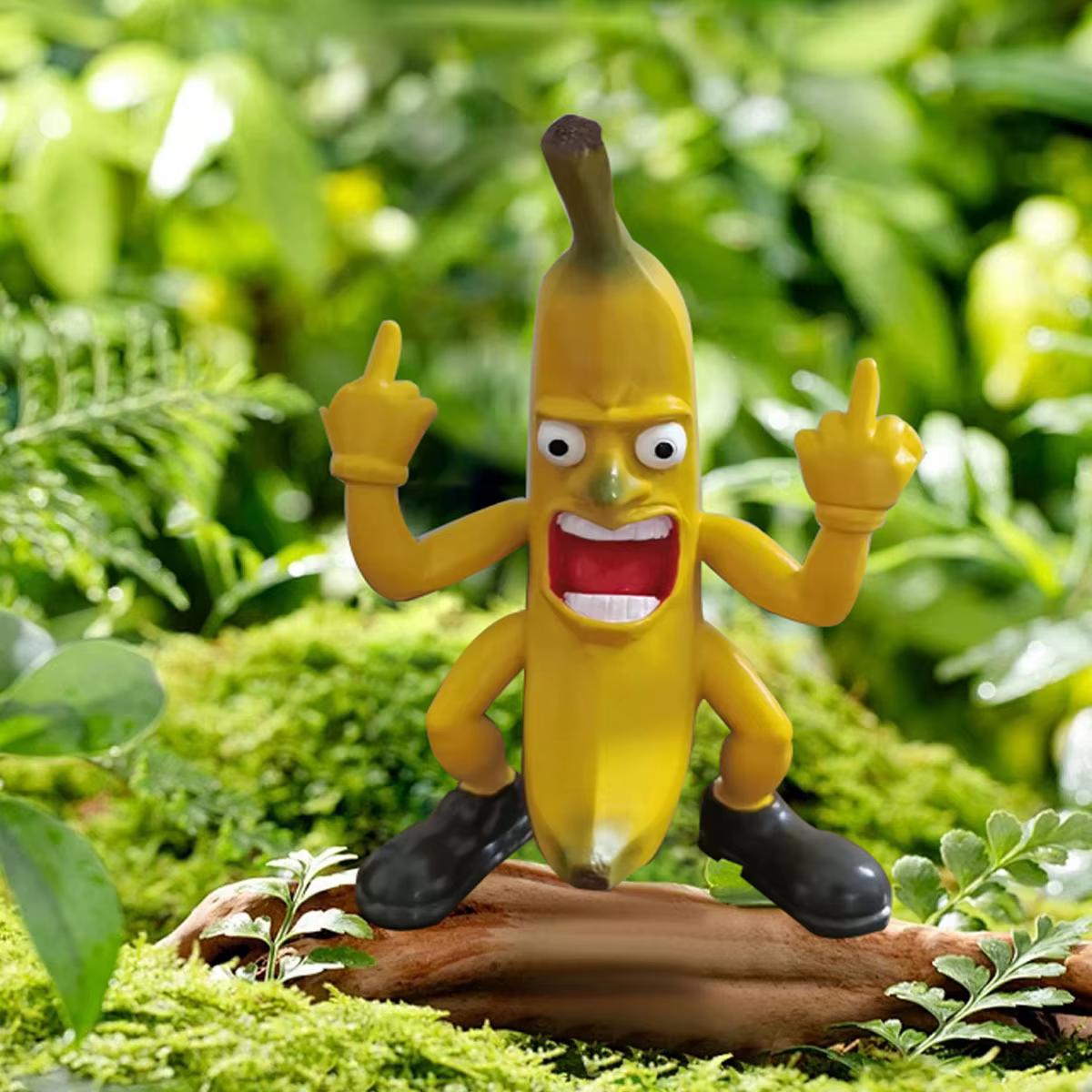 Statue de homme banane créative et amusante, artisanat en résine, décoration, doigt du milieu, petit cadeau, doigt du milieu