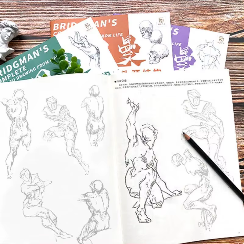 Guide complet de Bridgman pour dessiner de la vie, croquis de traçage, tutoriel peint à la main, livre de pratique de copie, livres de pratique de brouillon