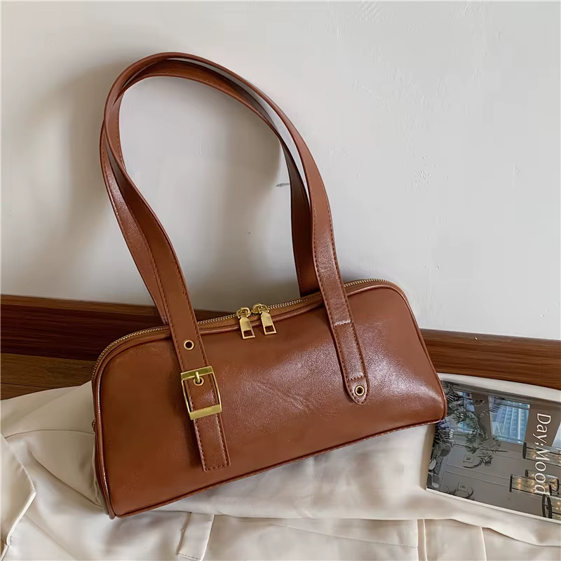 Grands sacs à bandoulière d'affaires pour femmes, fourre-tout Simple pour dames, sac sous les bras en cuir Pu, grand sac à main bordeaux