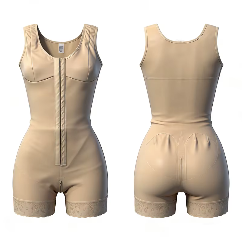 Body gainant amincissant pour femme à haute compression avec broches de maintien de la poitrine, pour usage quotidien et post-chirurgical, effet ventre plat