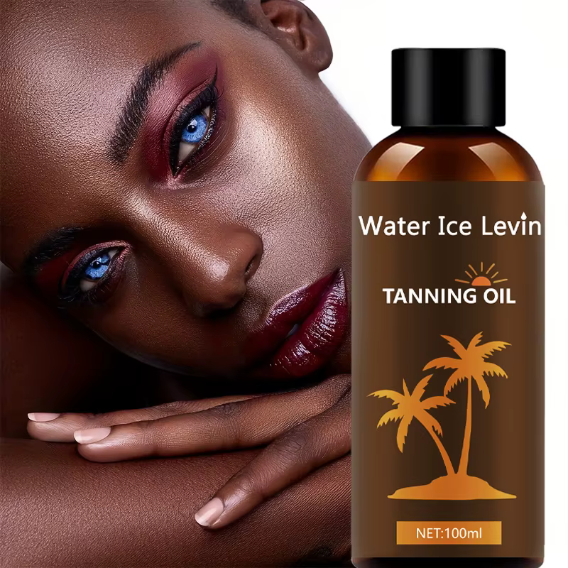 Huile de bronzage hydratante avec acide hyaluronique et collagène pour une peau lisse