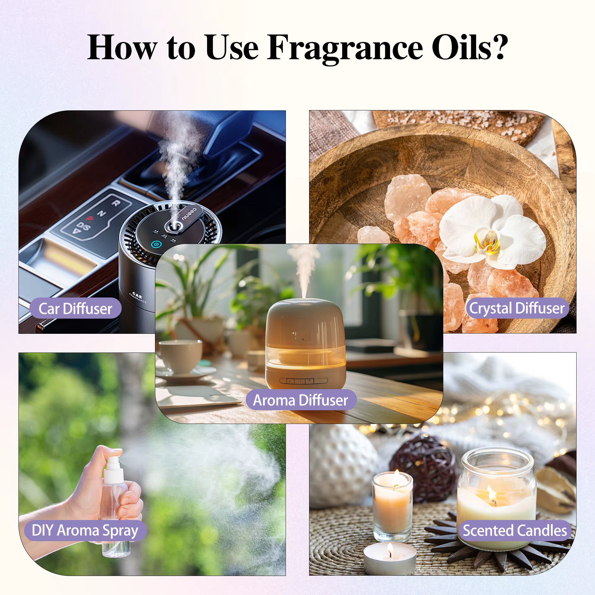 Huile parfumée d'aromathérapie EUQEE 100 ml pour diffuseur