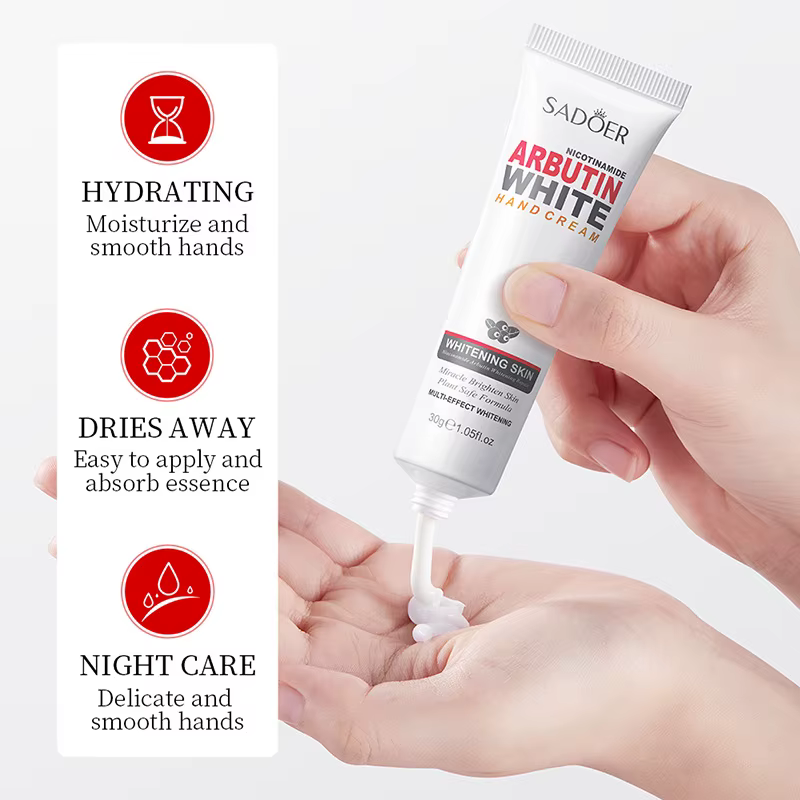 1/2 pièces SADOER Niacinamide arbutine crème pour les mains hydratant Non gras nourrissant Anti fissure sèche