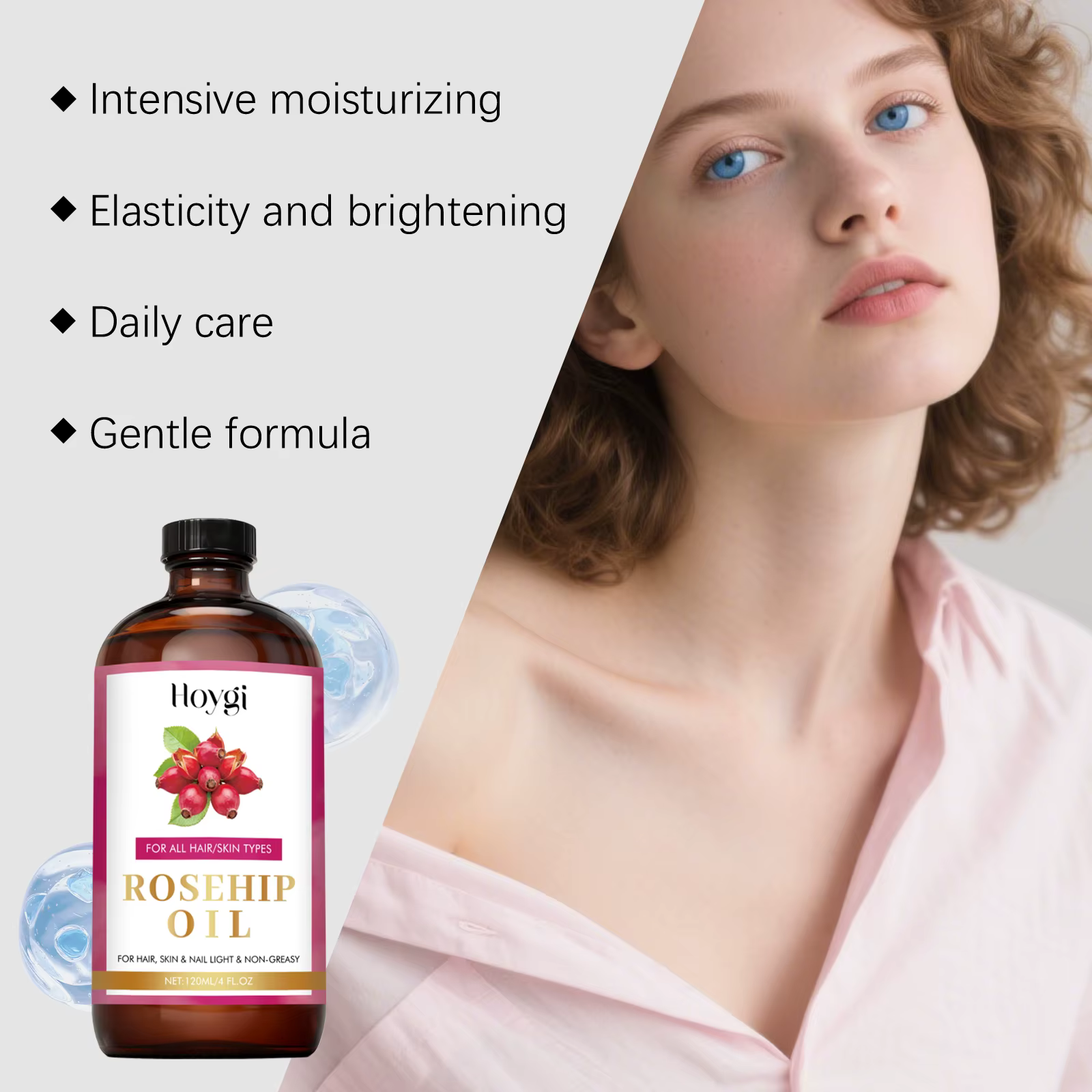 Sérum Traitant Anti-Âge à l'Huile Essentielle de Graines de Rose Musquée Naturelle
