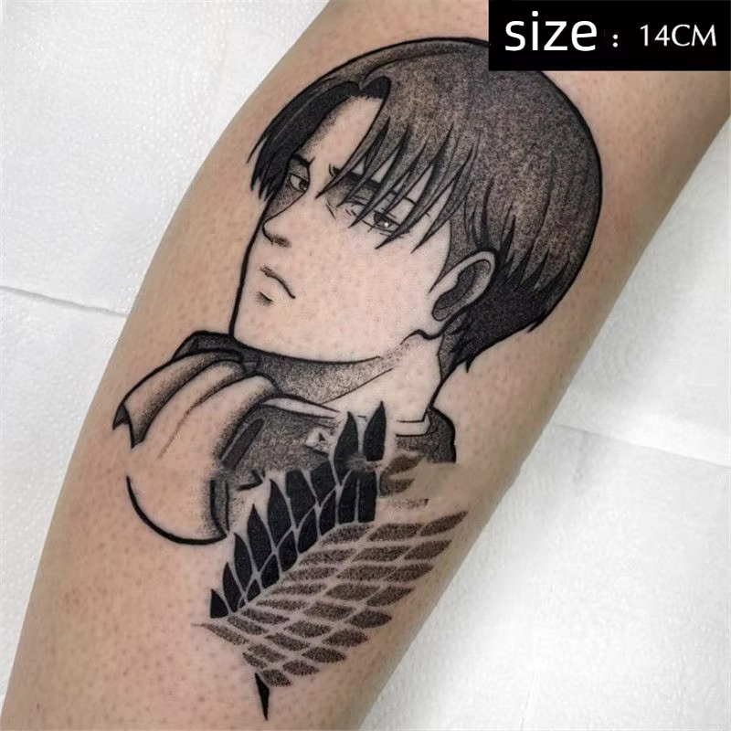 Anime attaque sur Titan personnage principal tatouages temporaires transfert tatouage Art corporel imperméable faux Tatoo autocollants pour femme hommes