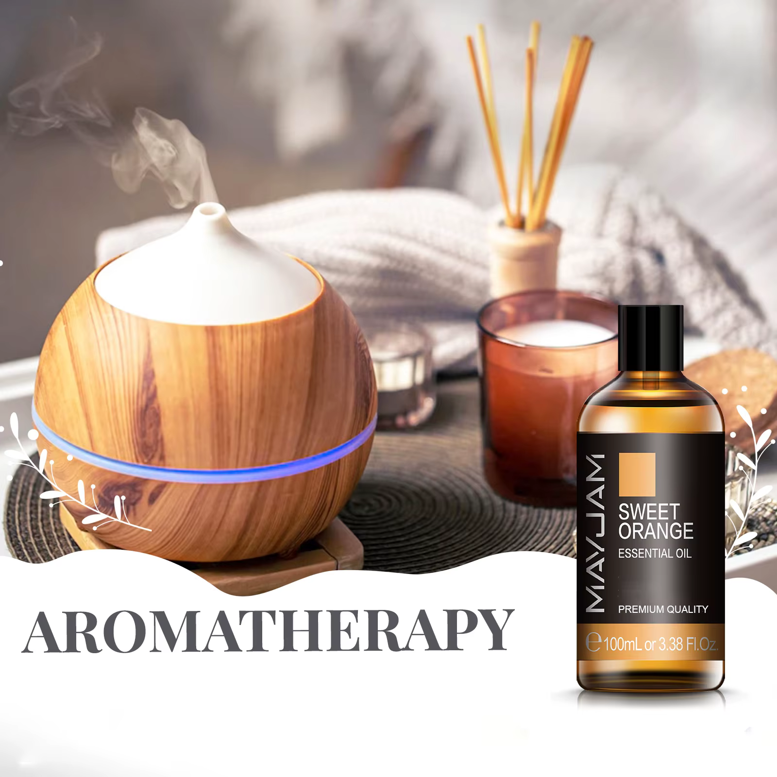 MAYJAM 100ML huiles essentielles d'arôme pur cannelle romarin bois de cèdre citronnelle huile d'arbre à thé pour Massage humidificateur savons bougie