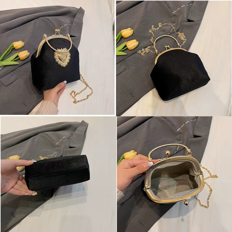 Sac à bandoulière en velours de luxe pour femmes, sacs de dîner de fête, mode dames élégantes formelles magnifiques, sac à main à usage quotidien