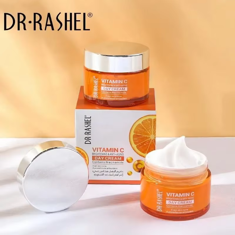 DR.RASHEL Crème de jour rafraîchissante non grasse de la série Vitamin C avec protection solaire Soins complets et tous