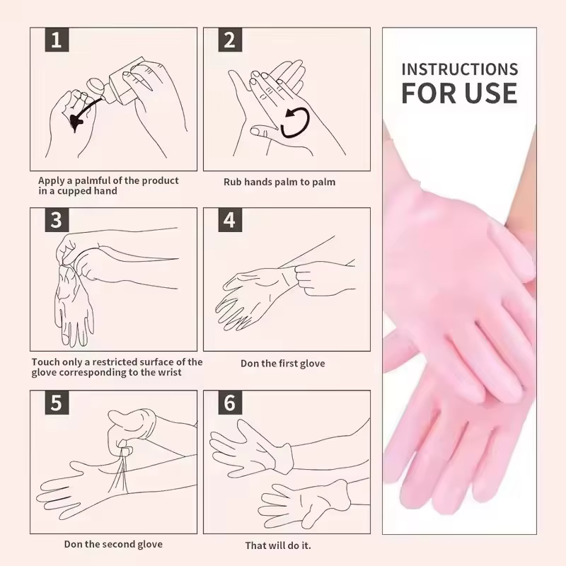 Lot de 2 gants hydratants en silicone pour exfolier et prévenir la sécheresse des mains