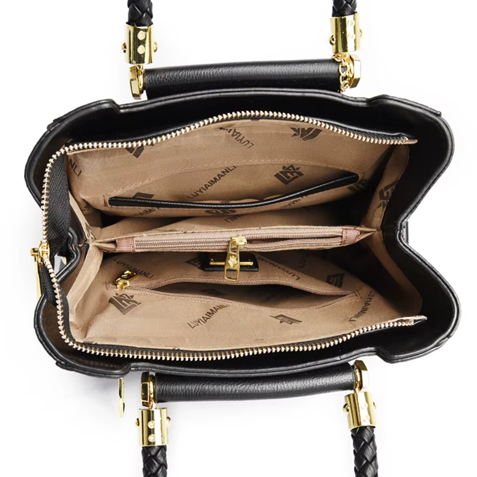 Sac à main élégant à poignée tissée pour femmes, sacs à poignée supérieure en cuir de haute qualité, sac à bandoulière pour dames, fourre-tout décontracté de qualité