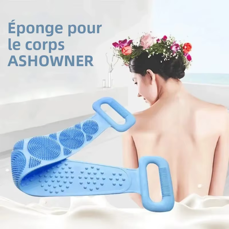 1 éponge de massage exfoliante en silicone pour le dos