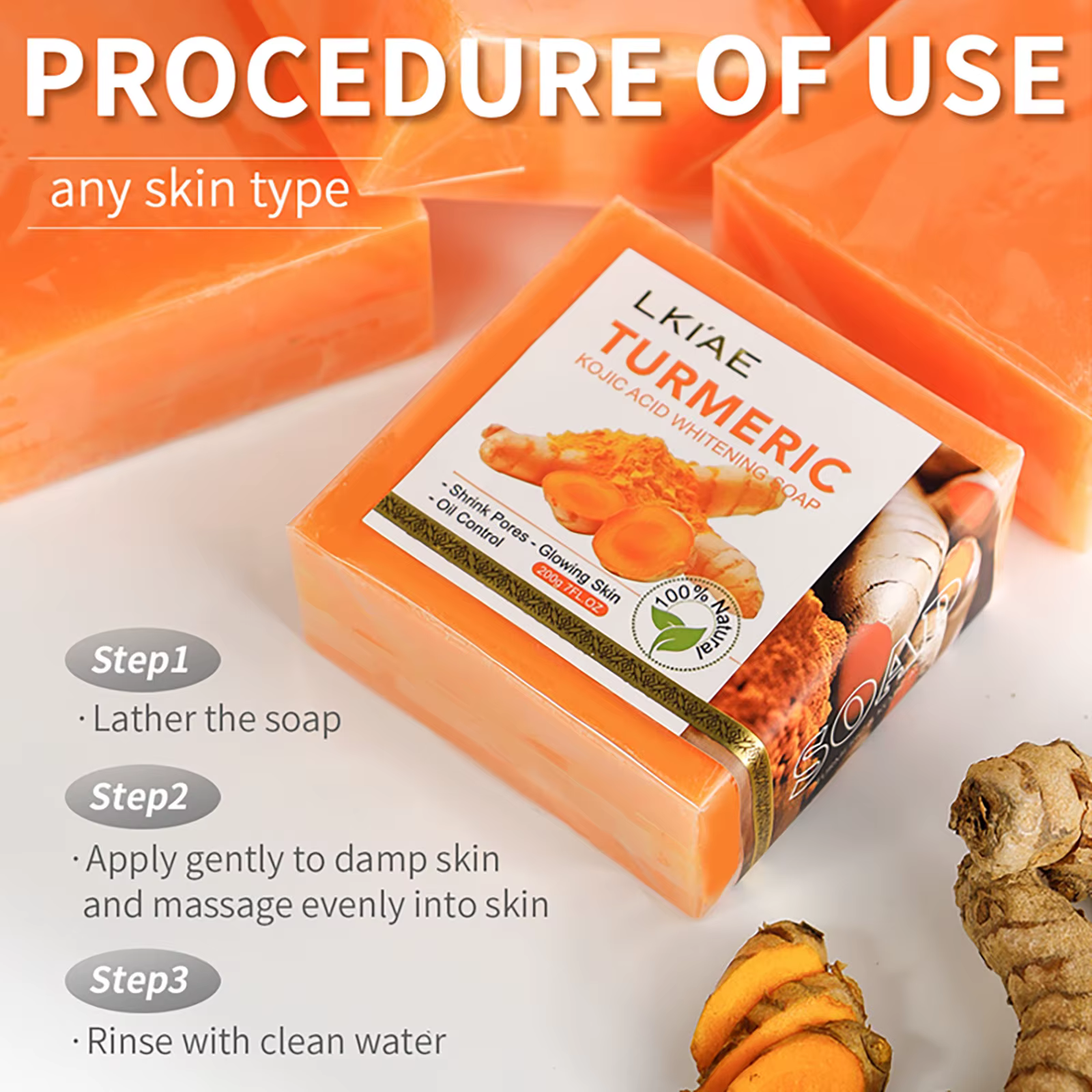 Crème blanchissante naturelle au curcuma pour le corps
