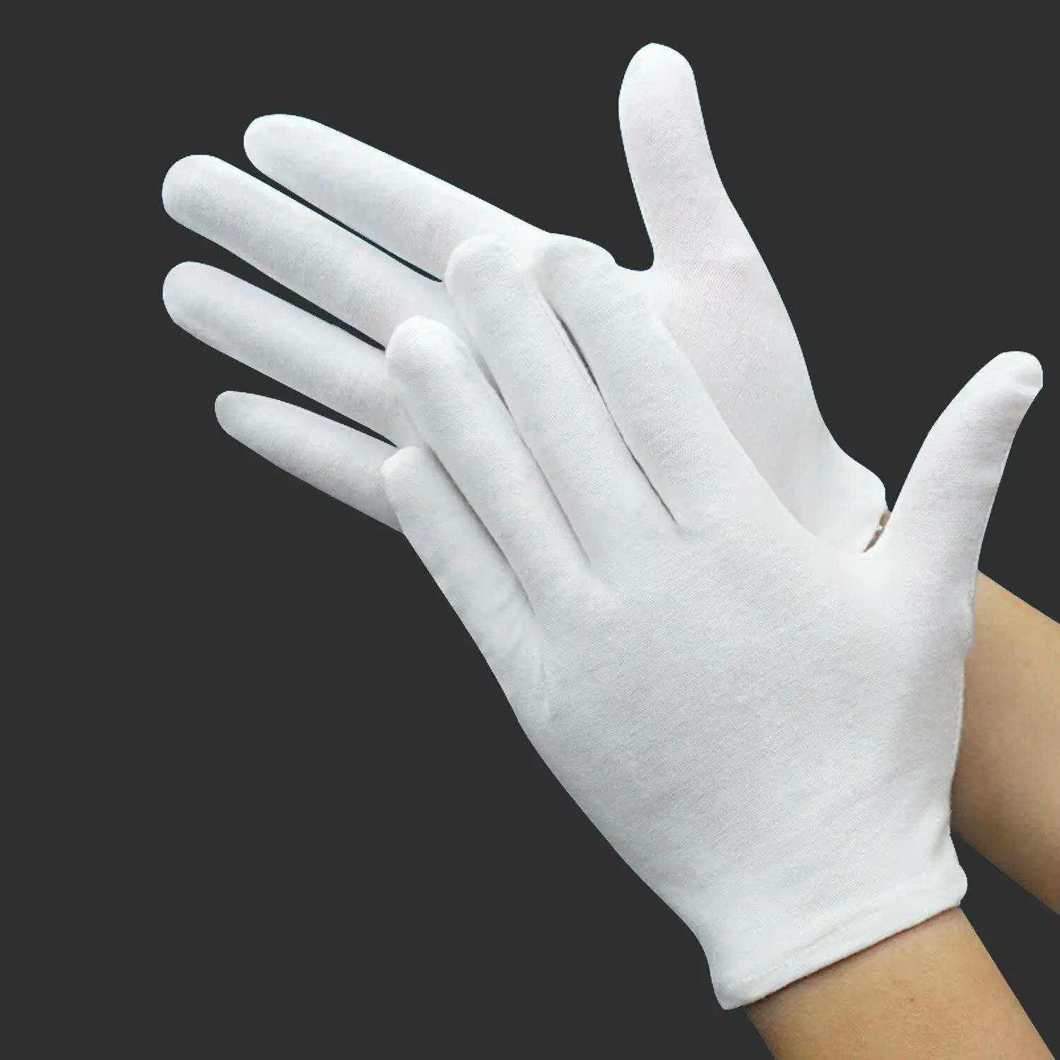 12 paires de gants en coton blanc pour les mains sèches