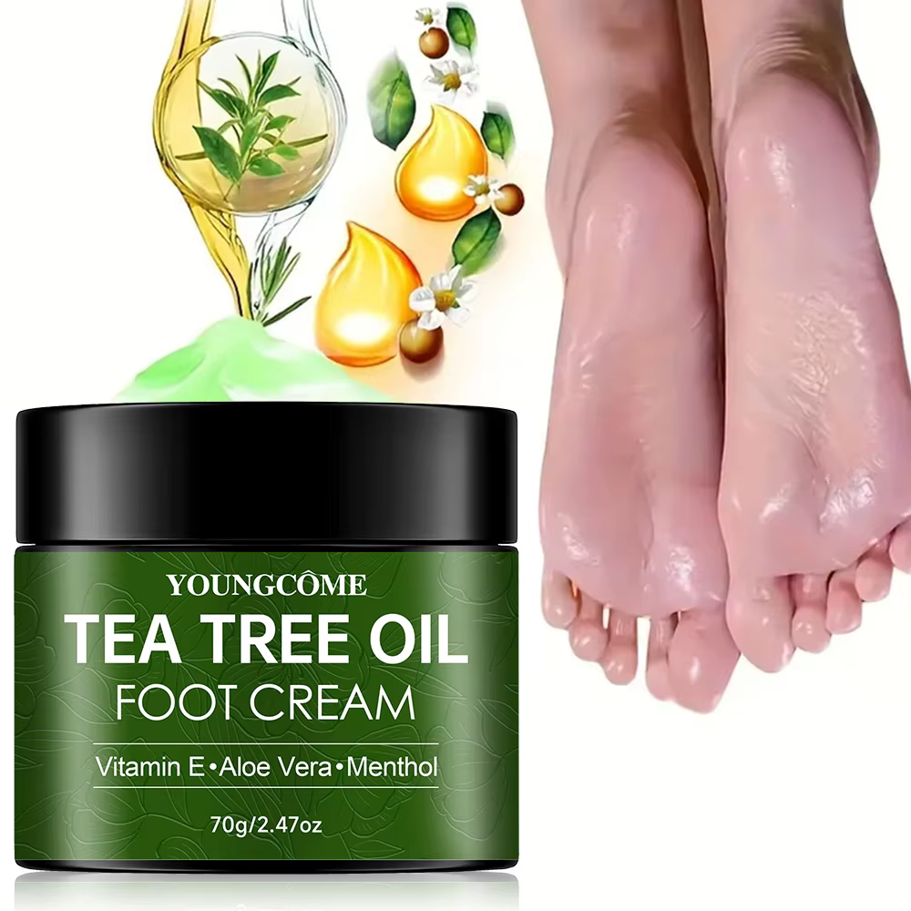 Crème pour les pieds à l'arbre à thé pour les soins des talons secs