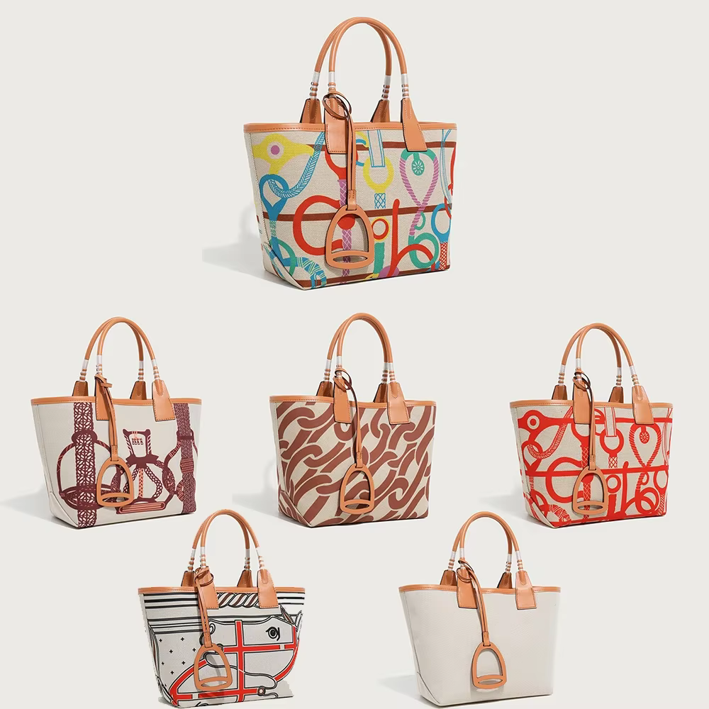 Sac fourre-tout pratique en toile pour femme, imprimé tendance, grande capacité, sac à main décontracté, sac à bandoulière, sac pour tenue femme et fille