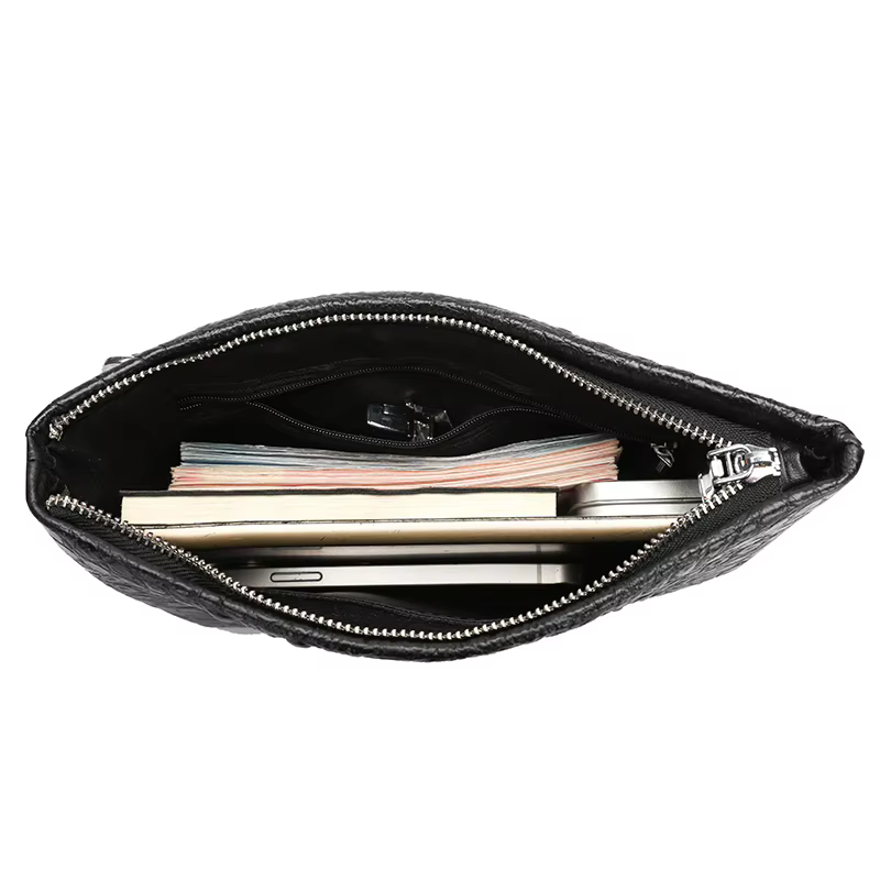Pochette à main pour hommes avec alligator - cuir gaufré, élégante et pratique pour un usage quotidien Grand portefeuille
