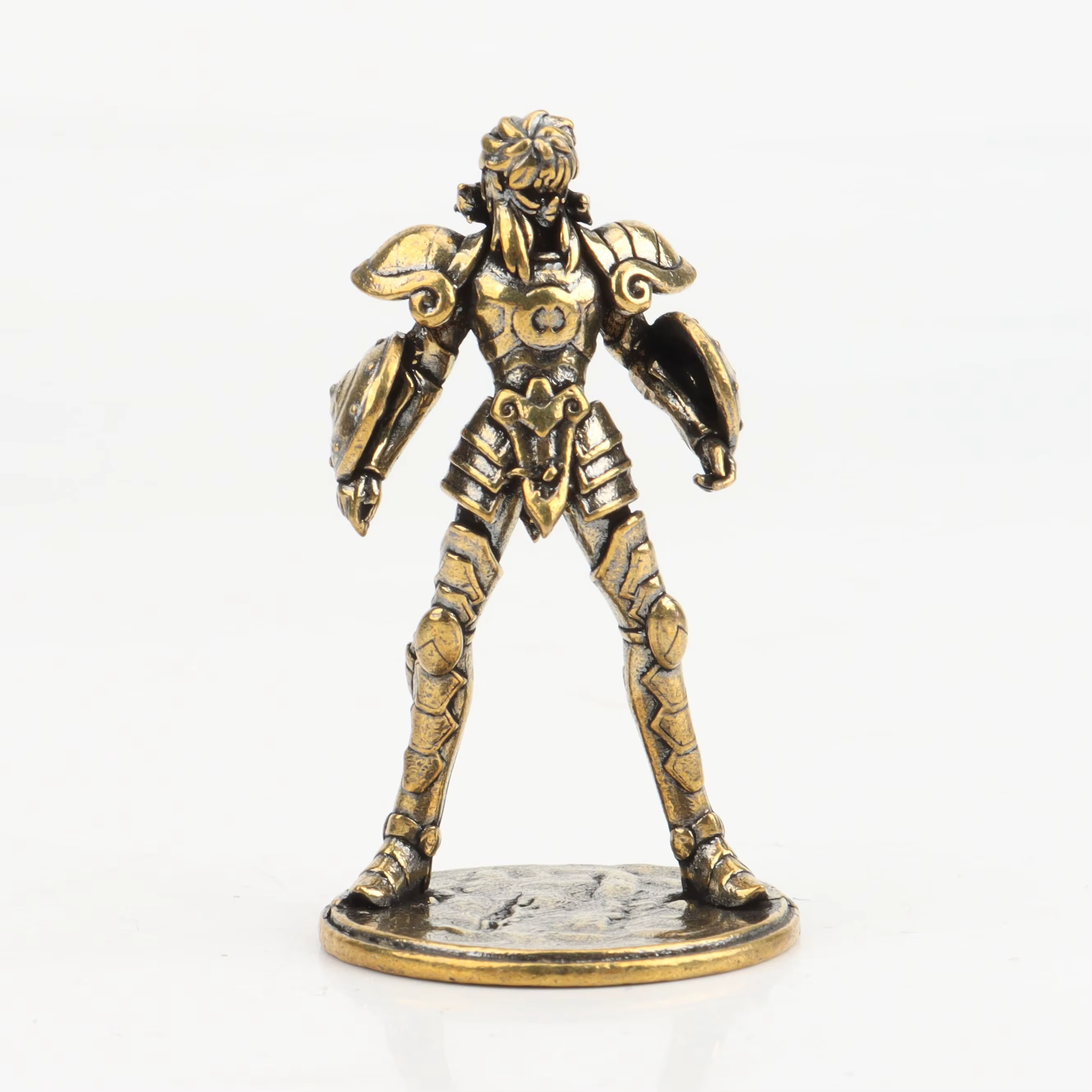 Figurines miniatures Saint Seiya en laiton doré, chevaliers du zodiaque vintage en métal, statue des douze Saints Dorés, modèle de collection, jouet, cadeaux