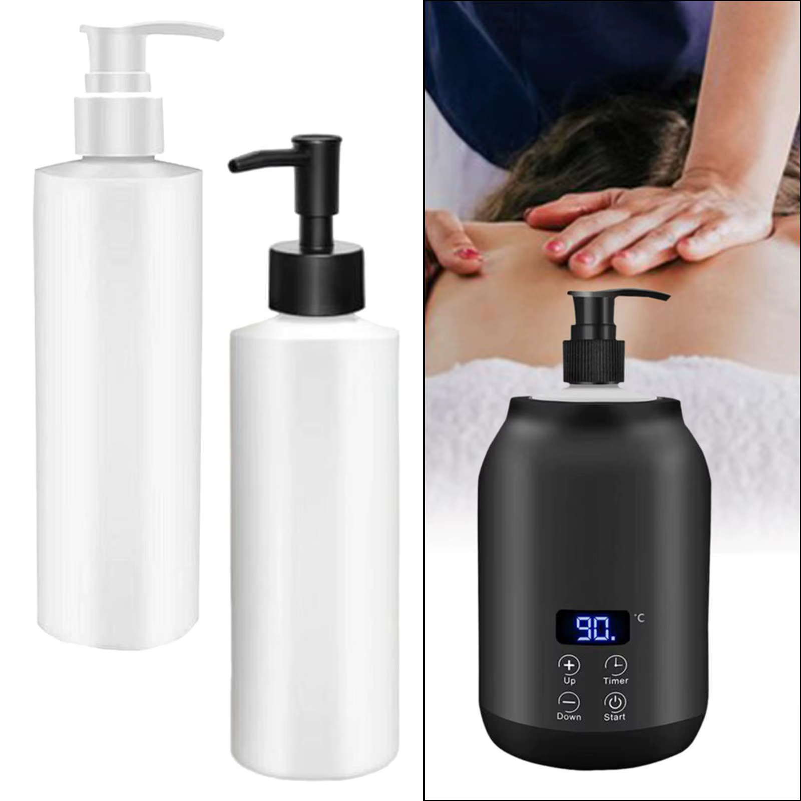 Bouteille d'huile de massage polyvalente pour salon SPA