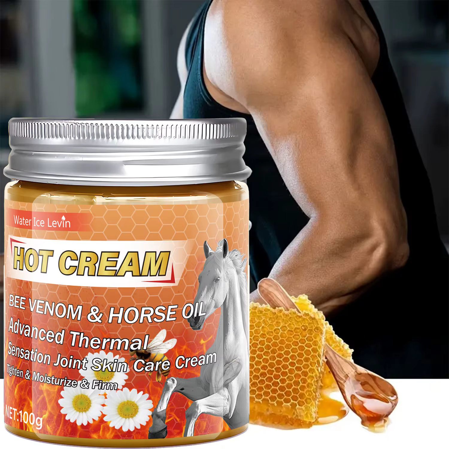Crème chaude avancée à la veine d'abeille et à l'huile de cheval pour les soins de la peau articulaire